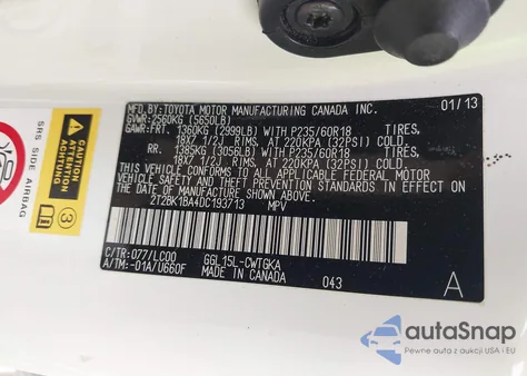 2013 Lexus Rx 350 из США, поврежденный, VIN 2T2BK1BA4DC193713